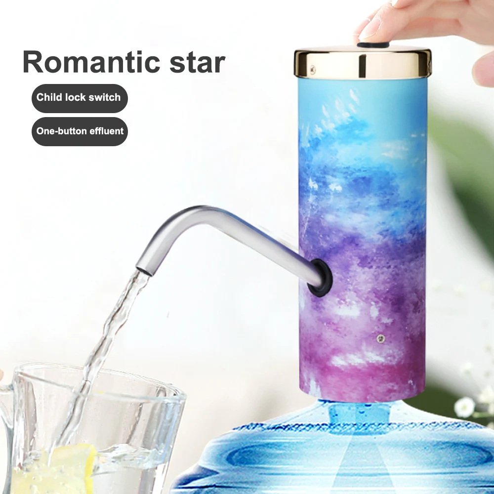 Water Bottle Pump USB Charging Wireless Auto Portable Electric Dispenser Stars Drinking 1pcs | Дом и сад