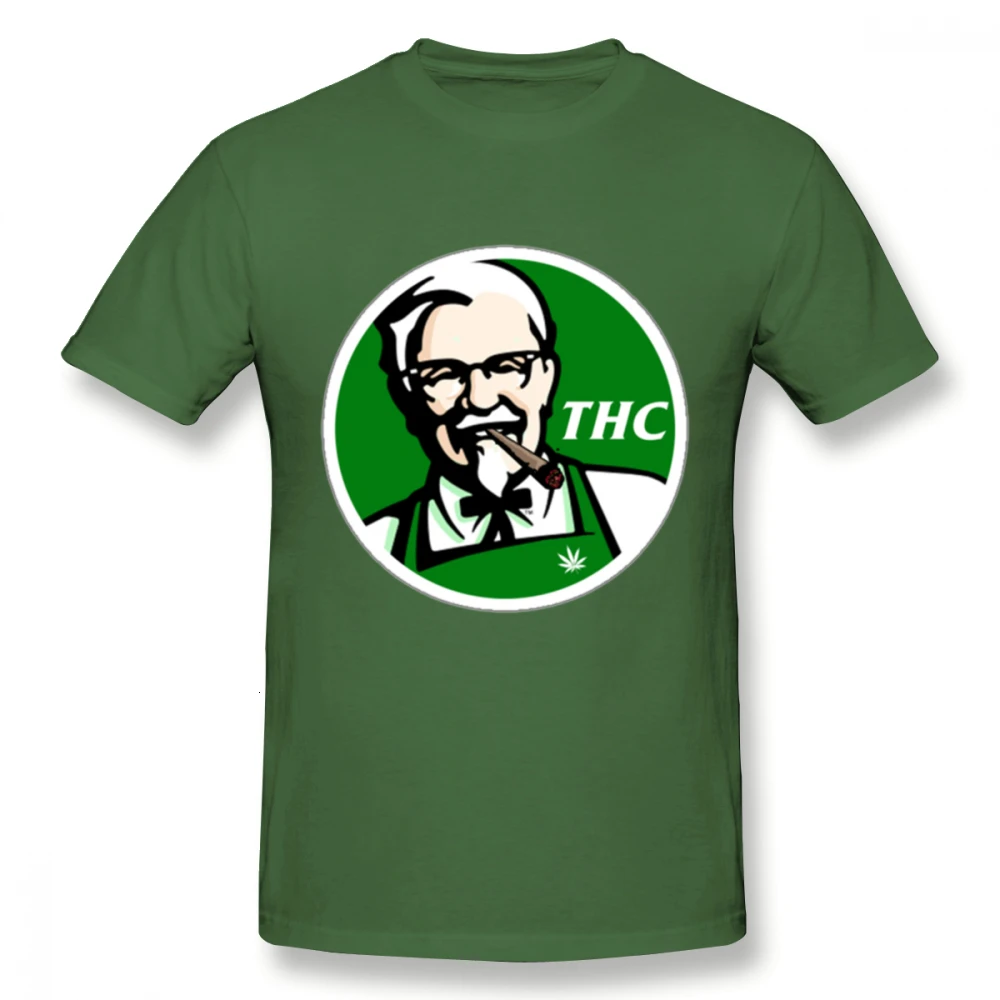 Army Green One yona аниме для мужчин KFC пародия THC травка футболка Забавный Уникальный дизайн круглый воротник для мужчин футболки - Цвет: Army Green