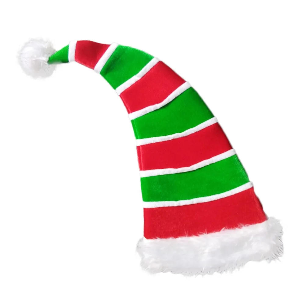 1 шт., Рождественская шапка с милыми полосками, мультяшная креативная шапка Санта-Клауса в стиле эльфа, рождественские шапки, декоративный головной убор, вечерние шапки, случайный выбор