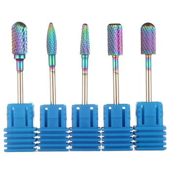 

5Pcs Colorful Nail Grinding Head 3/32 Cuticle Clean Nail Drill Bit Manicure Tool