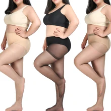 Лето Осень Тонкие колготки большого размера анти-крюк разрыв устойчивый супер эластичный магический T промежность женские бесшовные колготки размера плюс