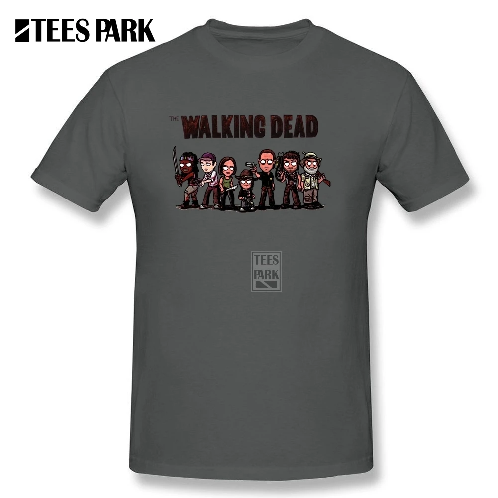 Темно-серый Футболки, футболка с надписью «The Walking Dead», Стильная хлопковая футболка с короткими рукавами и рисунком,, мужская рубашка - Цвет: Темно-серый