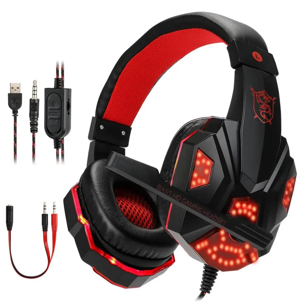 PS830 PS4 гарнитура бас Игровые наушники шлем с микрофоном светодиодный светильник