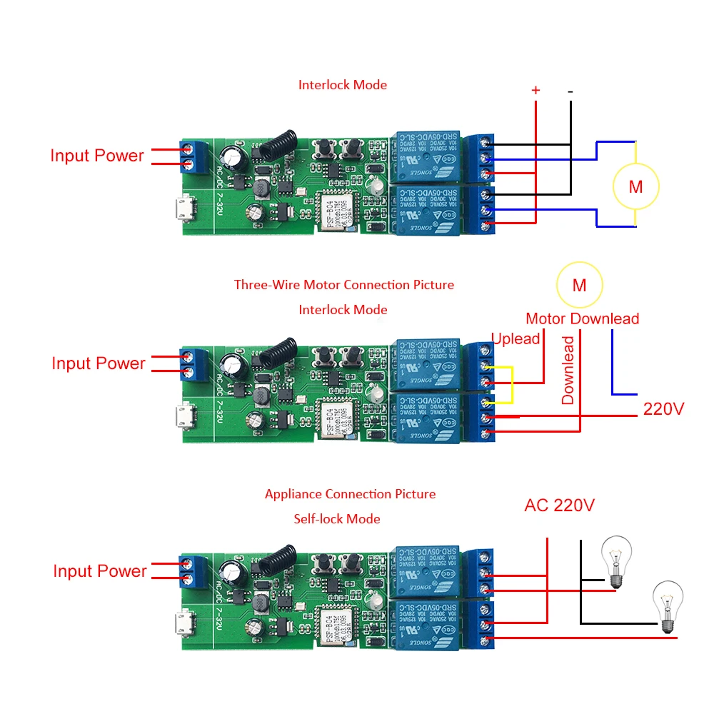 Smart Switch eWeLink Rolling Door 2 4 Channel Wifi Relay DC 12V 24V 32V AC 110V 220V Curtain Motor Inching Self Locking Module