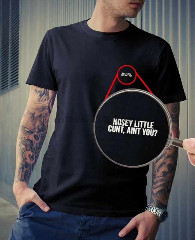 Nosey Little Ct T-Shirt - Joke Funny Novelty Swearing Unisex Gift Dad Cursing | Мужская одежда