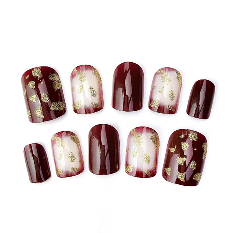 24 шт./компл. накладные ногти в клетку дизайн искусственный Французский несколько Цвета Набор накладных ногтей советы Пресс на ногтях с клеем, стикер