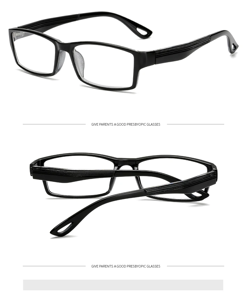 Для мужчин чтения квадратная оправа для очков очки Для женщин женские дальнозоркостью диоптрий мужской прицел цвет: черный, синий 100 150 200 250 300 350 400