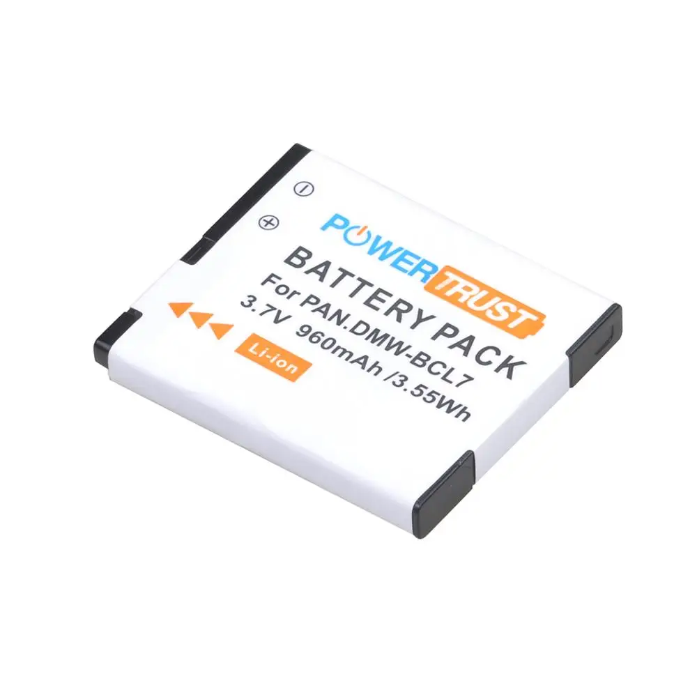 Powertrust 1Pcs Dmw-Bcl7 960Mah Bcl7 Bcl7E Batterie Per Foto/Videocamera Per Panasonic Lumix Dmc-Dmc-F5, Dmc-Fh10, Dmc-Fs50, Dmc-Sz10, Dmc-Sz9, Sz8