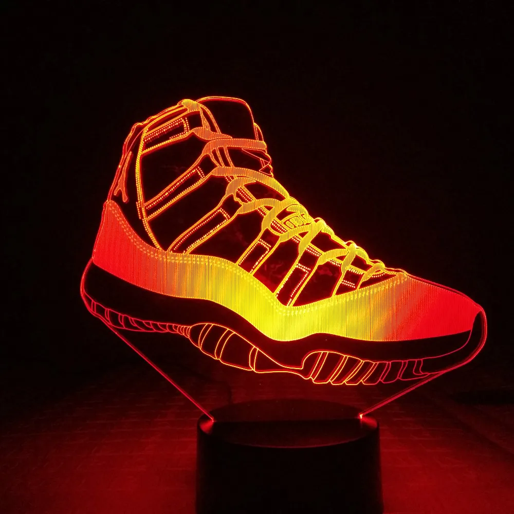 Тапки Jordan AJ 11 детский Ночной светильник Led баскетбол Michale Jordan домашний декоративный светильник детский подарок прикроватная настольная лампа 3D