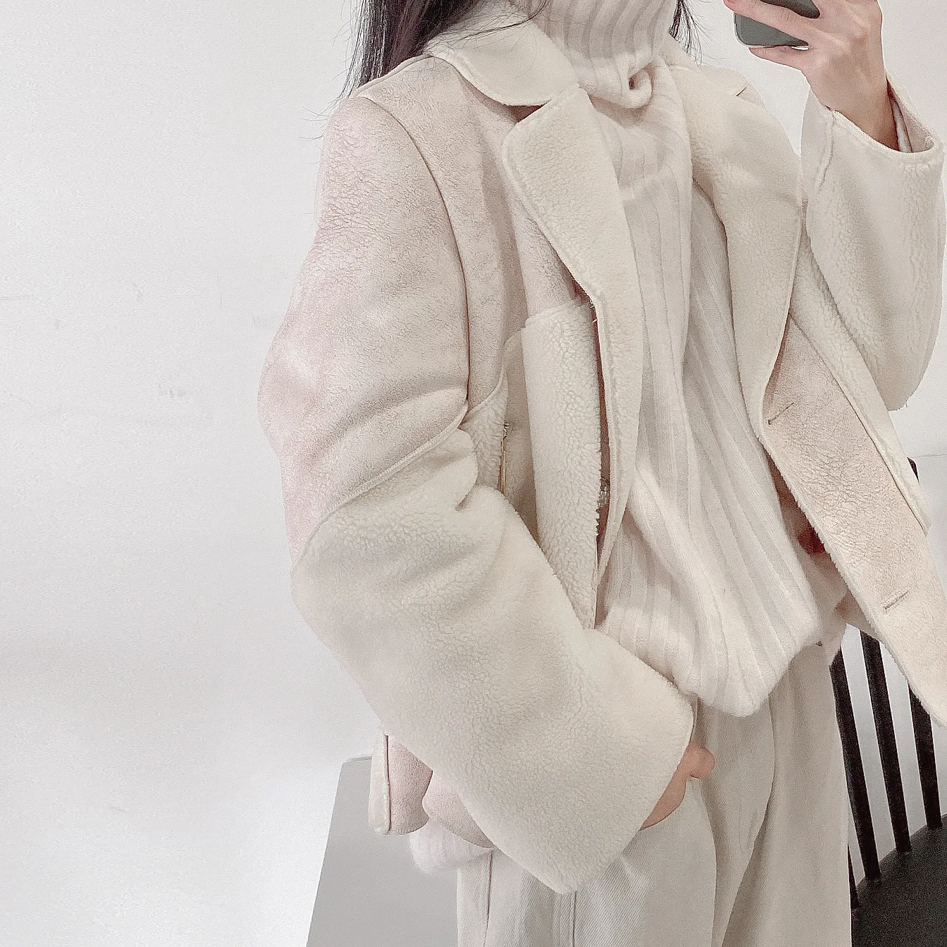 

Autumn Winter Coat Women Fluffy Jacket Autumn Button Plush Thick Casual Plus Size Lamb Winter Faux Fur Coat Female Overcoat
