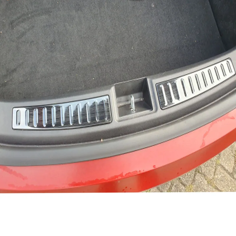 

Stainless Steel Rear Bumper Trunk Foot Plate Protector Door Sill Scuff Sticker For Tesla Model S 2014-2019 Car Accessories