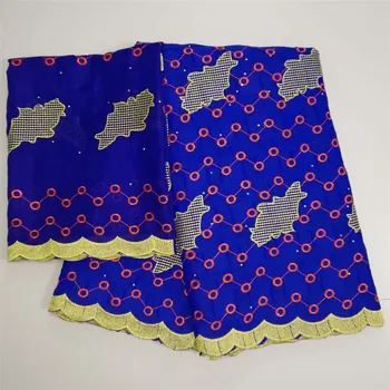 

2019 New arrival Stone african Bazin riche getzner fabric with embroidery lace / riche dress material Nigerian 5Y+2Y