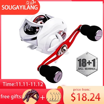 BIG OFFER ❤️ Sougayilang 18+1BB Baitcasting Fishing Reel Drag Power 10kg Carp Fishing Reels Fresh/Saltwater Casting Reel Fishing Tackle Pesca - discount item 83% OFF Sports & Entertainment