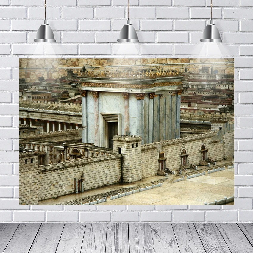 Задний фон для фотосъемки с изображением храма второго Израиля и jerusма
