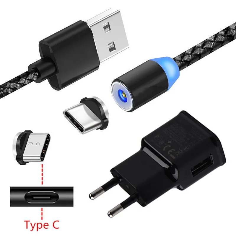 Зарядный USB-кабель для Samsung Galaxy S9 A70 Huawei P30 Honor 8 9 10 20 Pro LG G6 Q70 HTC U11 5 В 2 А Магнитный
