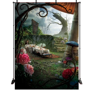 

Acejoker Alice in Wonderland Backdrop Photography Birthday Party Baby Shower Vinyl Background Photo Studio Props