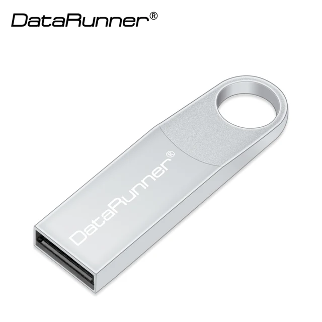 DataRunner Key Chain USB 2.0 Flash Drive Metal Pen Drive 64GB 32GB 16GB 8GB 4GB Pendrive Waterproof USB Stick Memory Stick Silver