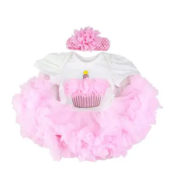 

Reborn Baby Doll Girl Clothes Lovely Pink Tutu Dress Outfit 3 Piece Set For 20"- 23" Dolls Newborn Matching Clothing Accessories