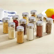 12 шт кухонные стеклянные приправы соль перец сахар банки+ нержавеющая сталь стойка