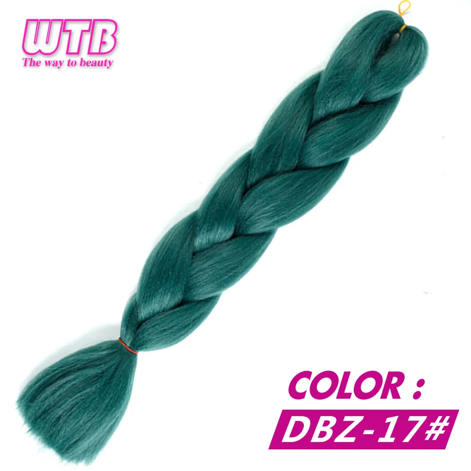 WTB, Омбре, плетеные волосы, легко плетаются, 24 дюйма, 100 г, синтетические волосы на крючках, косички для наращивания волос для женщин, розовый, зеленый, синий - Цвет: P4/24