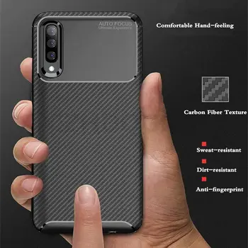 

100pcs/lot Slim Carbon Fiber Phone Case For Samsung Galaxy A30S A40 A50 A50S A60 M40 A70 A70S M30S M21 A90 5G Soft Funda Cover