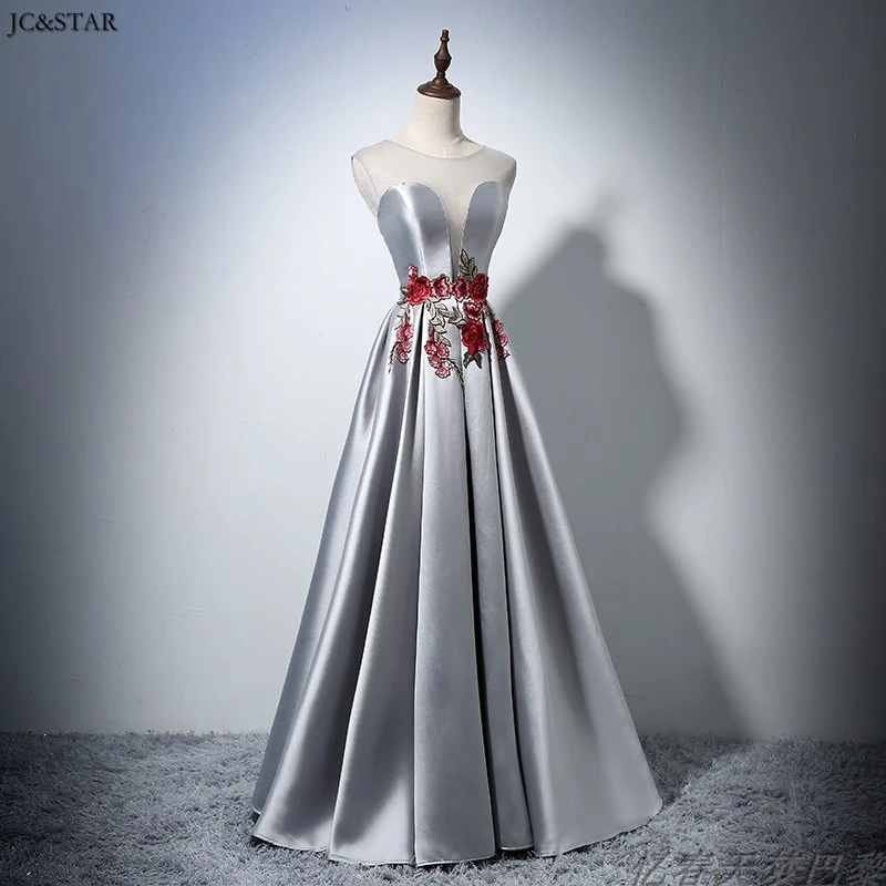 Vestido madrinha new lace embroidered satin A Line silver burgundy dusty pink bridesmaid dress long wedding guest dresses for wo