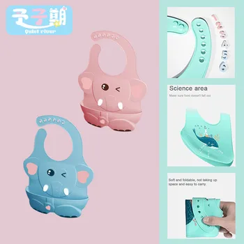 

three-dimensional Baby Bib Food Grade Silicone Drool bibs things garcon Towel Oil-proof Lunch Baby Bibs waterproof Adjustable