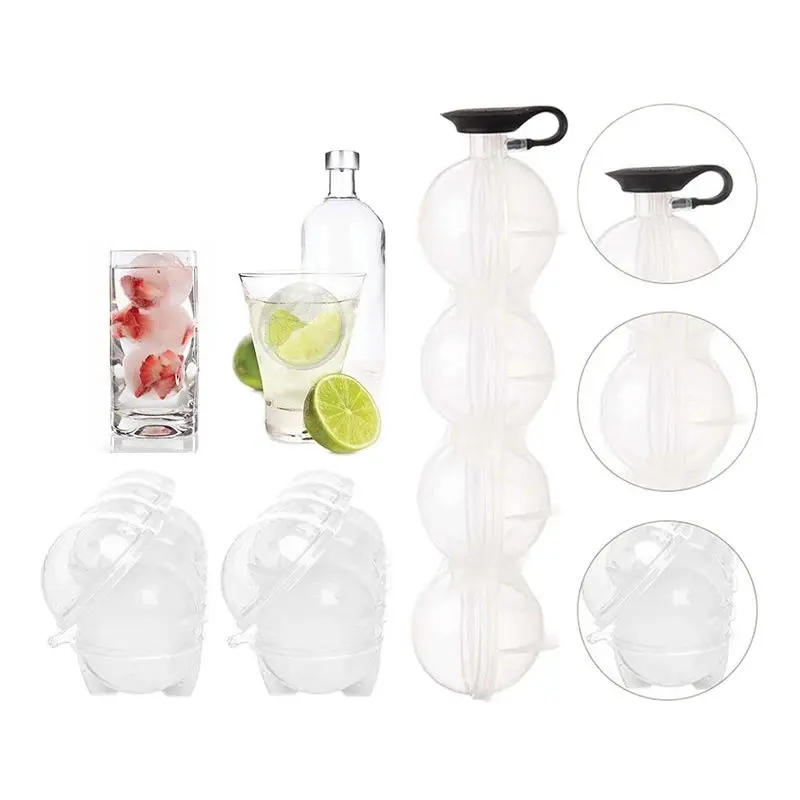 

Whiskey IceCube Maker Mold, Sphere Mould, Kitchen Tool, Silicone Ice Cream Tools, Ice Grid, Round Homemade Ice Ball, 4 Cavity