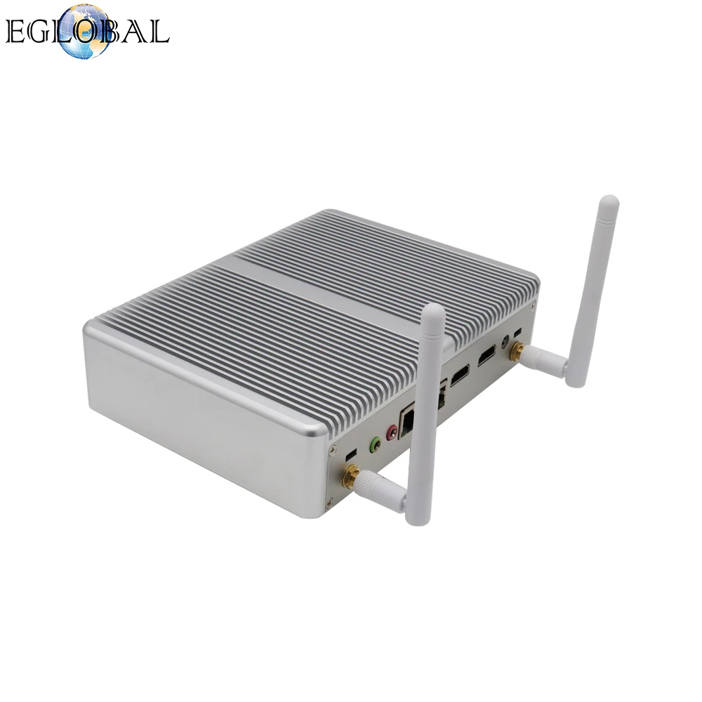 Eglobal дешевые Pfsense безвентиляторный мини ПК intel celeron N3150 2* HDMI дисплей 2* RJ45 lan четырехъядерный Мини компьютер 2* Kensington замок