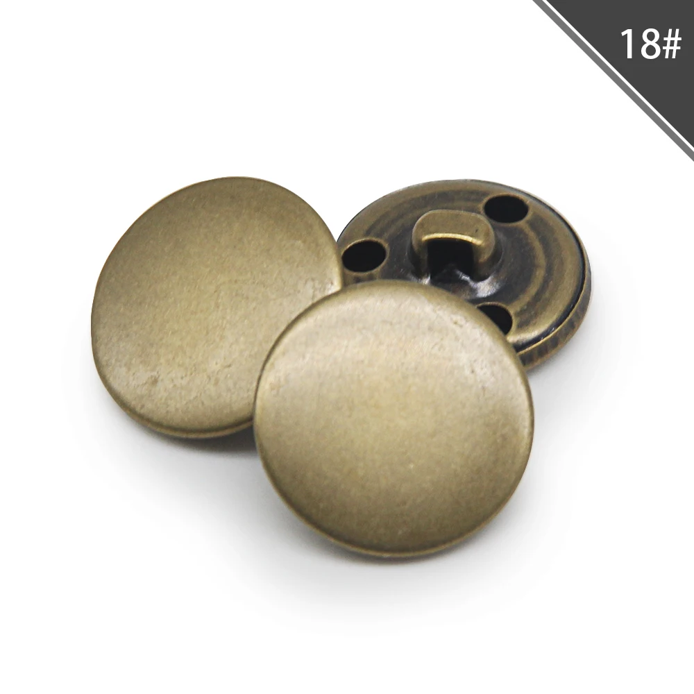 Vintage Copper Metal Button Set - 10pcs for Garment & Craft Sewing