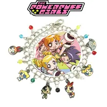 Powerpuff очаровательный браслет для девочек ТВ шоу ювелирные изделия серии мульти подвески