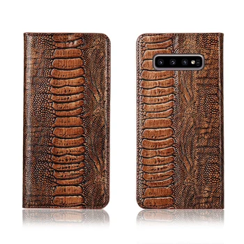

Ostrich Claw Pattern Genuine Leather Magnetic Phone Bag For Samsung Galaxy S10 Plus/Samsung Galaxy S10X Phone Holster Flip Case