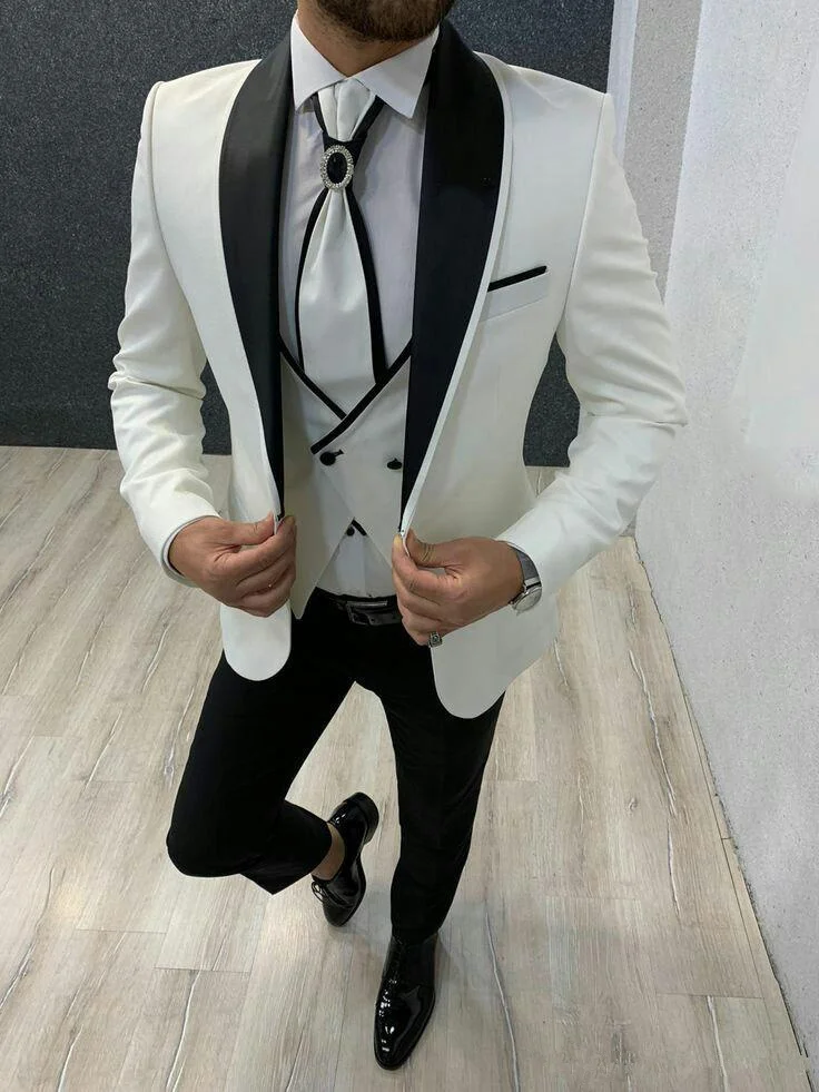 175 Men's Suit Wedding Tuxedos Double Breasted Best Man Groom Tailored Wedding Best Man Blazer Jacket+Pants Trajes De Hombre
