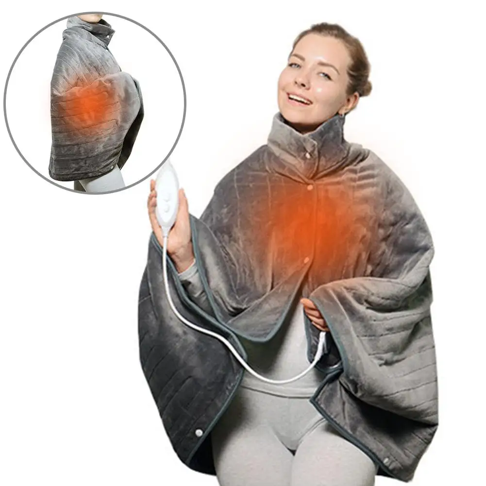 

Electric Heating Pad Warming Cloak for Back Neck Shoulder Heat Blanket Relaxation Automatic Machine Washable Heating Mat