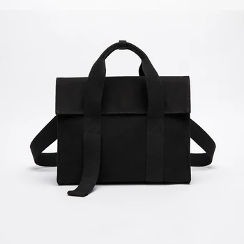 

2020 new simple one-shoulder temperament cross-body bag foreign style wild canvas portable large capacity female bag