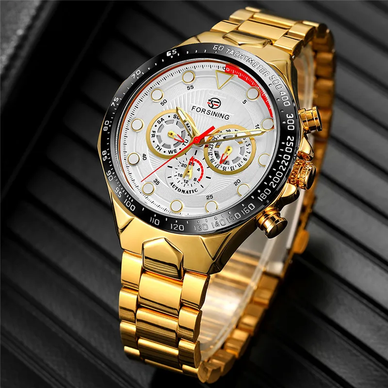 FORSINING автоматические механические мужские наручные часы военные спортивные мужские часы лучший бренд роскошные стальные скелетные водонепроницаемые мужские часы 030
