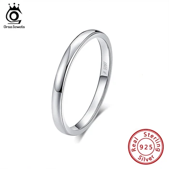 

ORSA JEWELS 100% Real 925 Sterling Silver Rings for Women Simple 2019 Classic Wedding Ring Fashion Female Wholesale Jewelry SR74