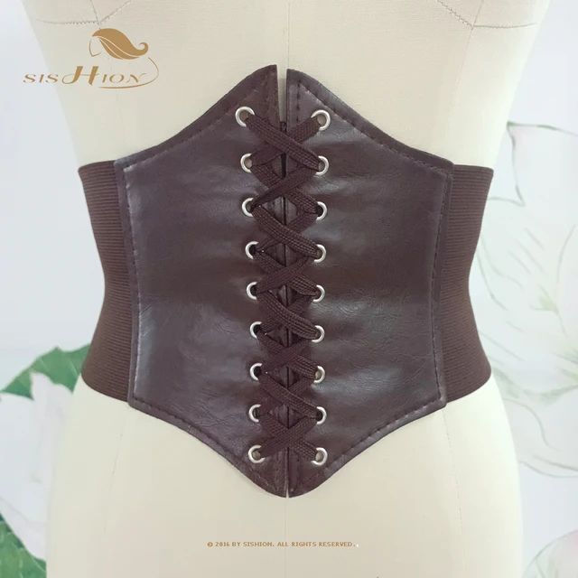 SISHION Black Red Pink Body Shapewear Women Gothic Clothing Underbust Waist Cincher Sexy Bridal Corsets and Bustiers VB0001 coffee