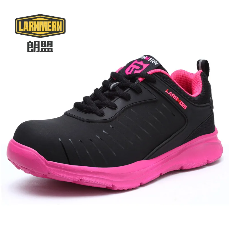 Zapatos de mujer LARNMERN de color rosa, botas de seguridad para trabajo al  aire libre, puntera de acero, zapatillas antigolpes con banda reflectante,  zapatos de seguridad|Botas de seguridad y de trabajo| -