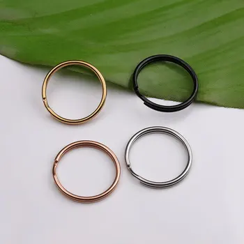 

100% Stainless Steel Round KeyRing Black/Rose Gold/Gold/Silver Color Metal Split Ring Key Ring DIY Key Chains Accessories 50pcs
