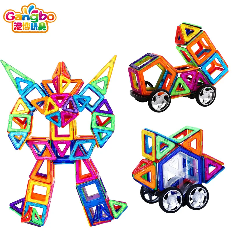 

Viking Plastic Toy Children Building Kids Toy Assembled Magnetic Sheet DIY Unit Blocks on Wheels