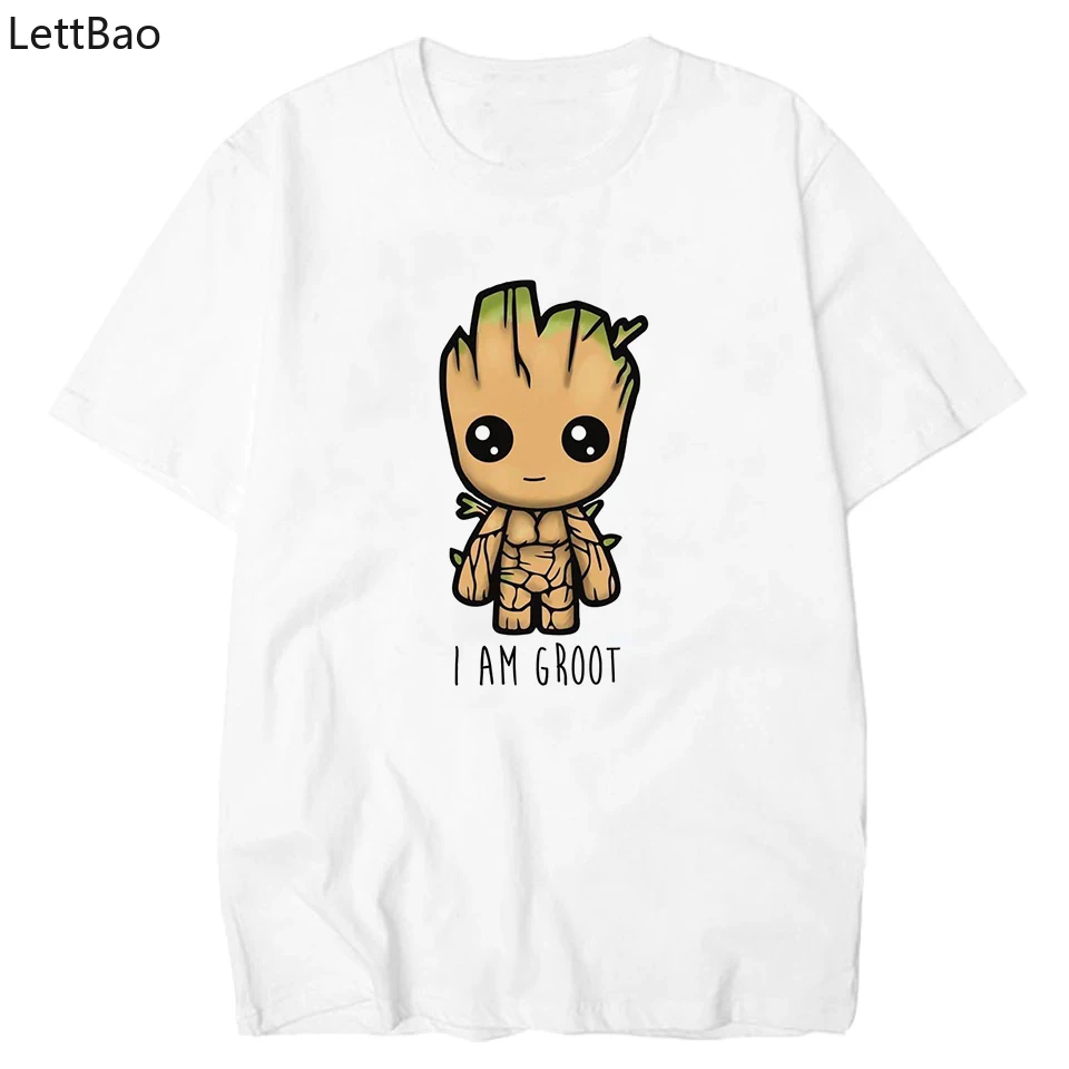 

2019 LettBao New I Am Groot Tshirt Comfortable Harajuku Streetwear Men T Shirt Funny T Shirts 100% Cotton High Quality T-shirt