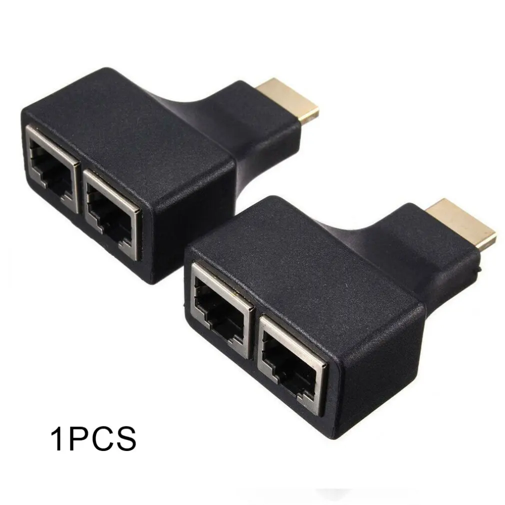 

HDMI Extender to Dual RJ45 Over Cat 5e/6 Network Ethernet 4K Adapter HD 1080P HDMI Extended Network Ethernet 4K Adapter ONLENY