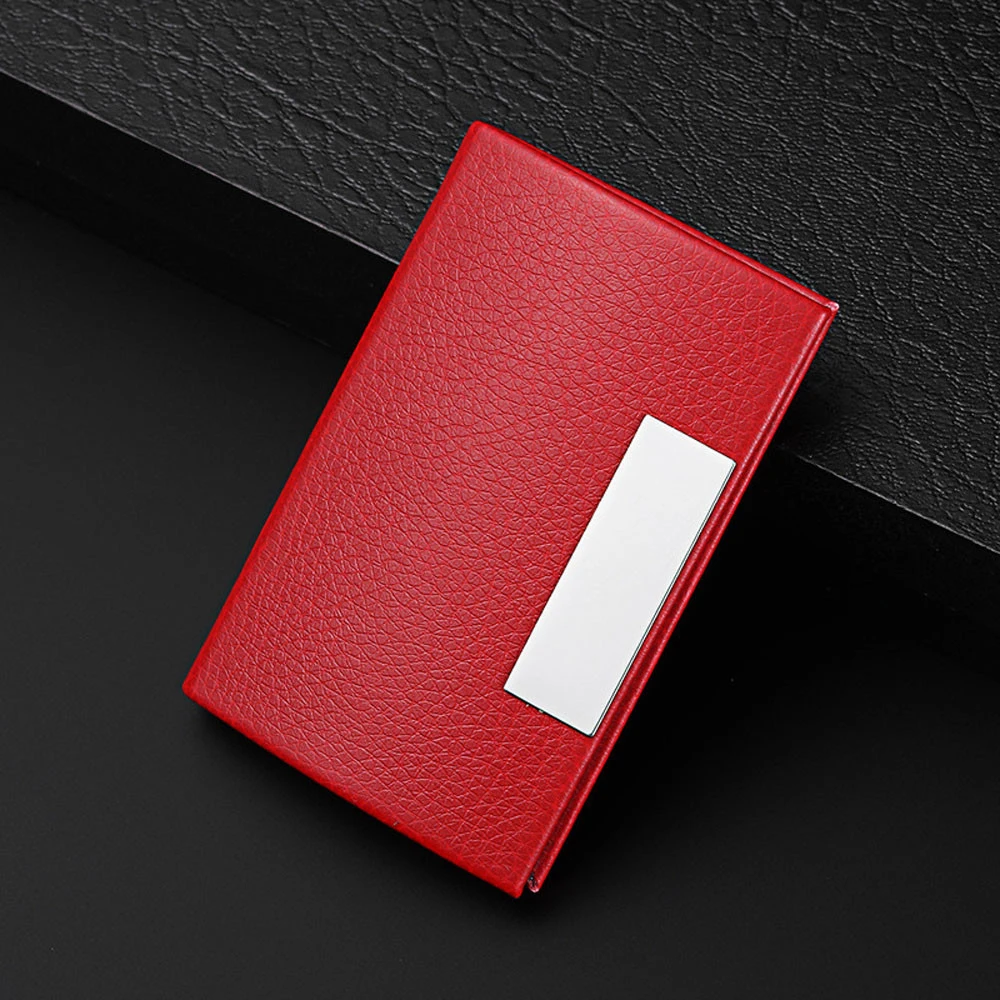 Personalized Leatherette Card Wallet Men Stainless Steel Holder Women Multi Card Holder Cover Pocket Purse Fashion Business 823