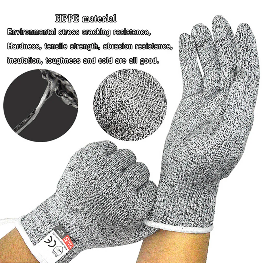 

1 Pair HPPE Kitchen Gardening Hand Protective Gloves Butcher Meat Chopping Working Gloves Mittens