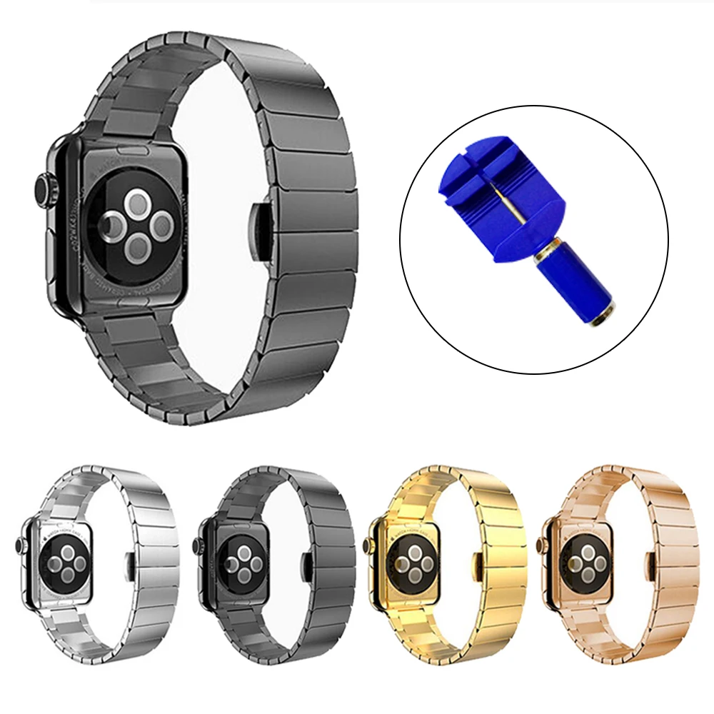 Stainless Steel strap for Apple Watch band 44mm 38 42mm 41 45 40mm Butterfly Metal Bracelet iwatch series 7 SE 6 5 4 3 Strap | Наручные