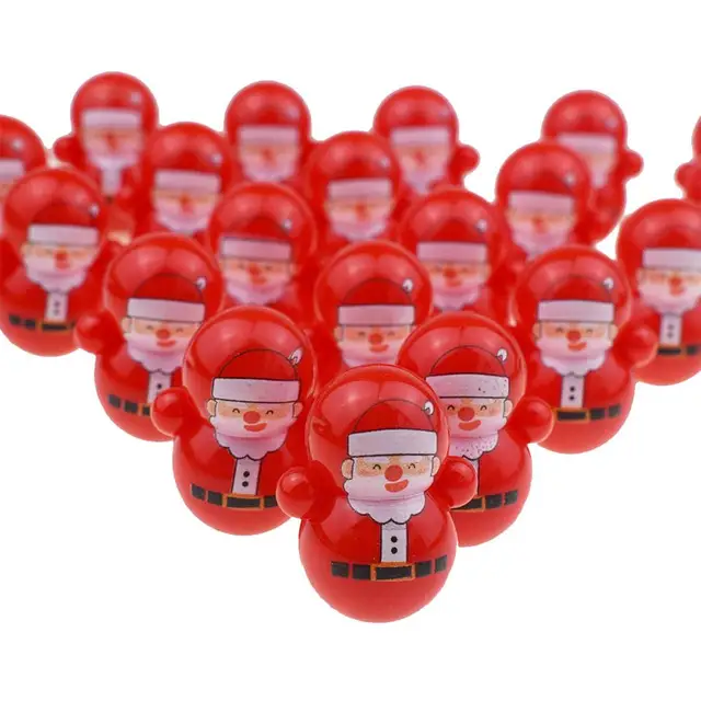 Christmas Wobbling Toy Roly Poly Wobble Toys Red Santa Claus Rolling Wobbling Toys Plastic Christmas Tumbler Wobbler Toy For 3