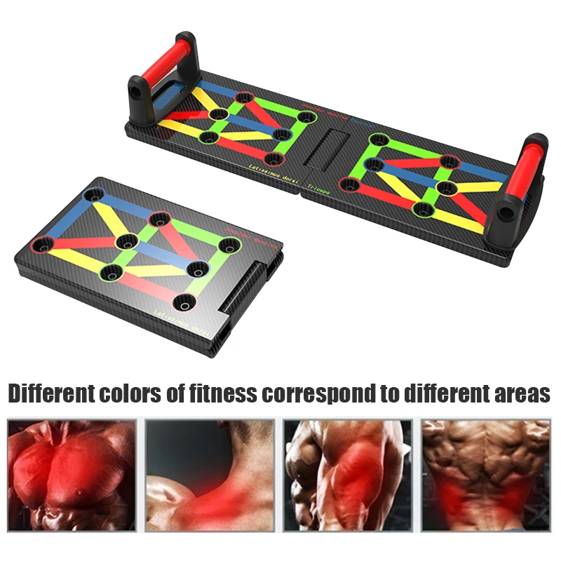 Newly Push Up Board 17 in 1 Complete Push Up Training System Color-Coded Collapsible Push-up Bracket Board BFE88