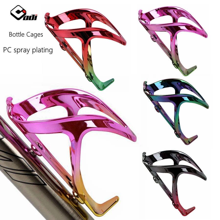 Bicycle Water Bottle Cage Bicycle Bottle Holder Water Bottle Holder ODI Bicycle Bottle Cage Electroplating Rainbow Fiberglass Nylon MTB Bike Water Cup Holder Drink Bottle Bracket Riding Equipment