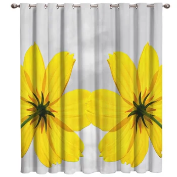 

Two Yellow Flowers Under A Cloud Window Treatment Hardware Sets Curtains for the Kitchen Living Room
